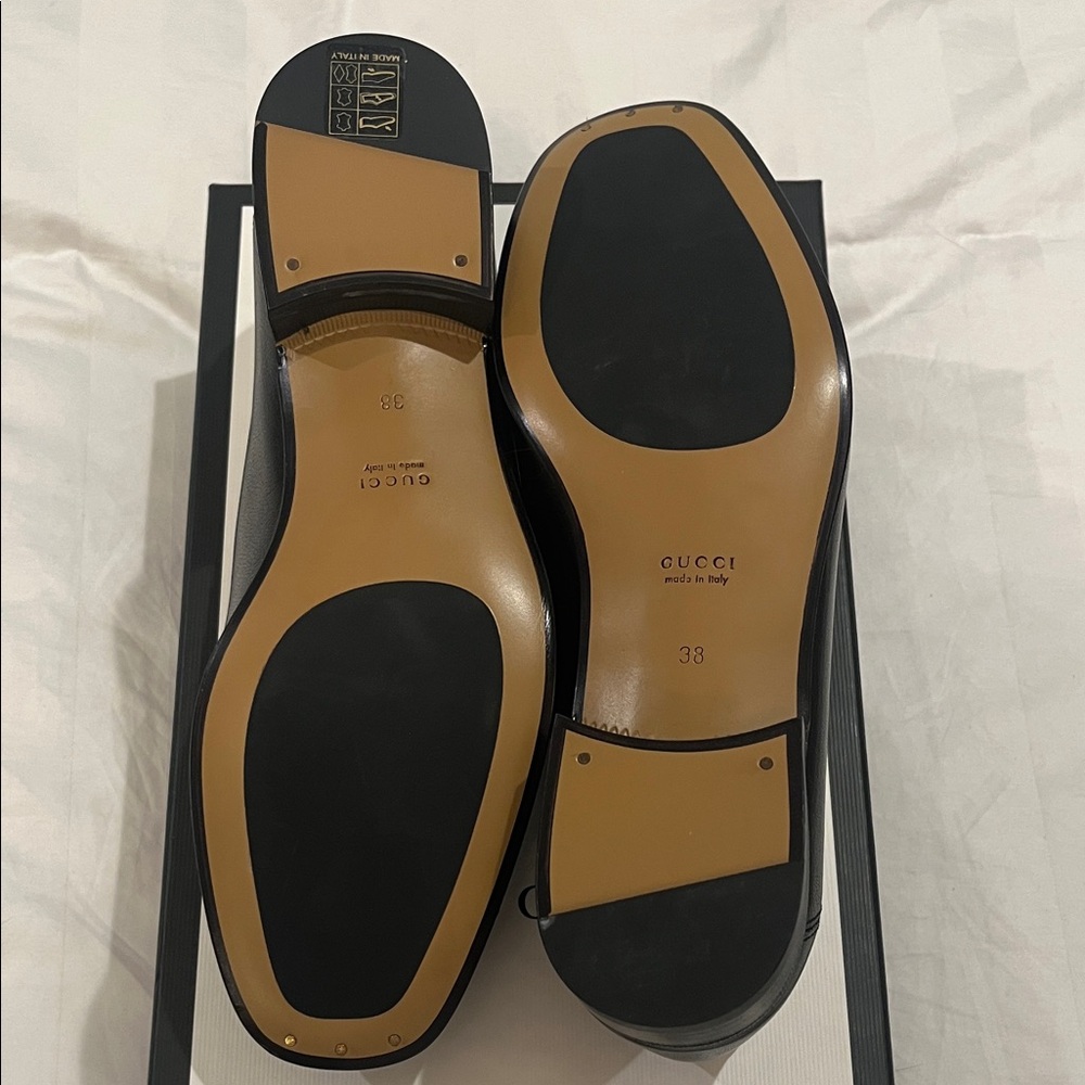 Gucci Black Leather Loafers with Gold Horsebit - Picture 6 of 15
